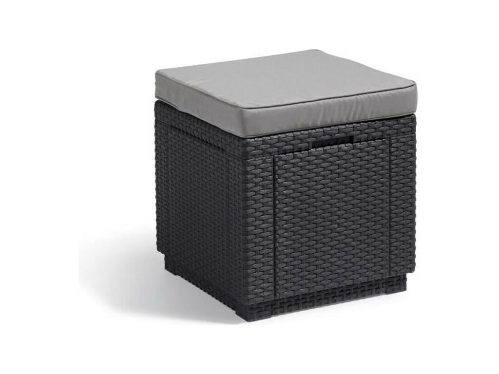 Table pouf avec coussin - Résine Gris graphite - Lysvia par Lysvia JPOH49117