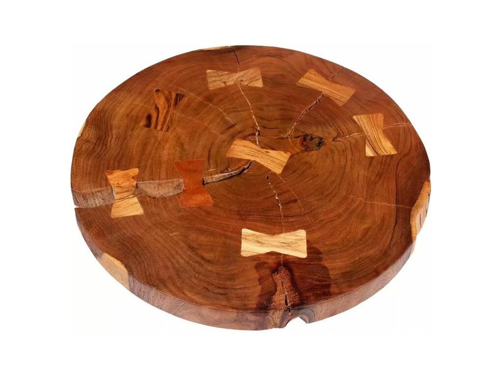 Table basse ronde Lysvia massif clair et pieds métal noir Lysvia WDWI75833