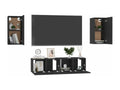 Ensemble de meubles TV 4 pièces Noir Aggloméré ZCZM75044