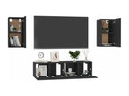 Ensemble de meubles TV 4 pièces Noir Aggloméré ZCZM75044
