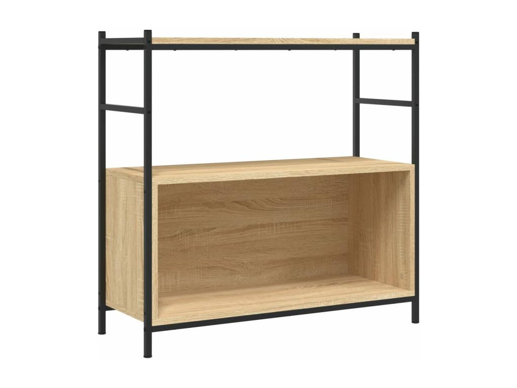 Bibliothèque chêne 80x30x78.5cm bois d'ingénierie et fer GAWS60478