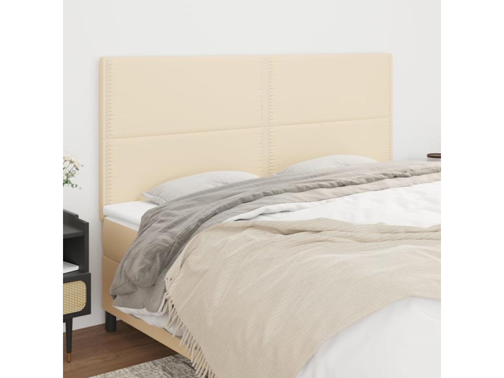 Tête de lit 4 pièces Crème 100x5x78/88 cm Tissu XSZW80712
