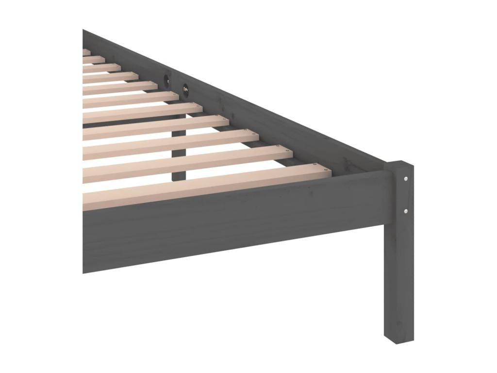 Cadre de lit Bois massif de pin 200x200 cm Gris BWKJ80322