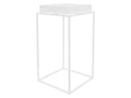 Support de plantes/fleurs métal blanc porte-fleurs stable avec bac 45x45x88 cm UKEA02482