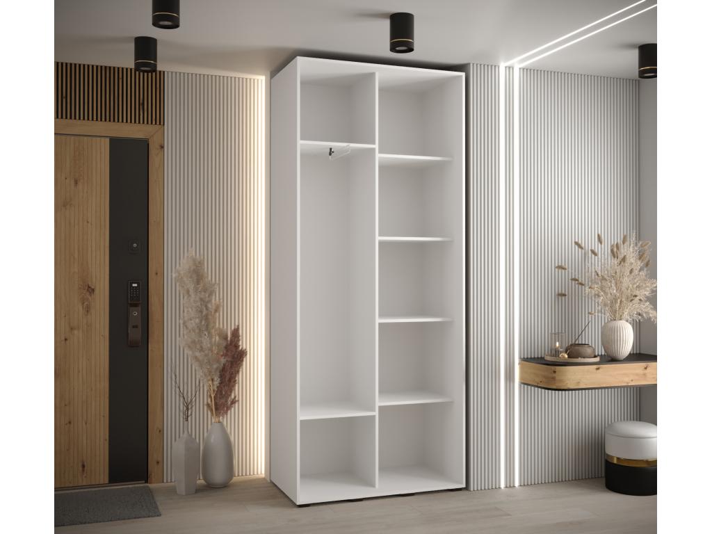 ARMOIRE Lysvia 8 À PORTES COULISSANTES 235.2/100/45 2 portes Blanc/Blanc/Or LCJQ04475