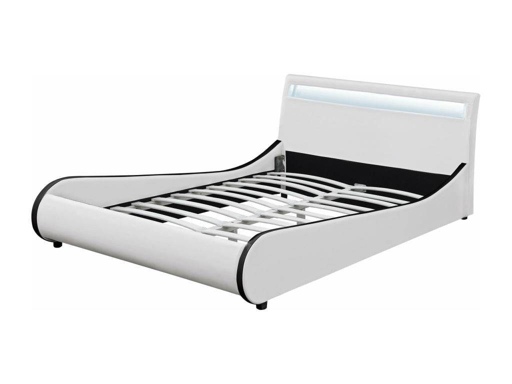 Lit double 2 personnes cuir blanc 221x189x83 cm 03 0005324 AHYX93846