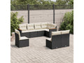 Salon de jardin 8 pcs avec coussins noir résine tressée RYNK91657