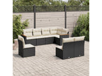 Salon de jardin 8 pcs avec coussins noir résine tressée RYNK91657