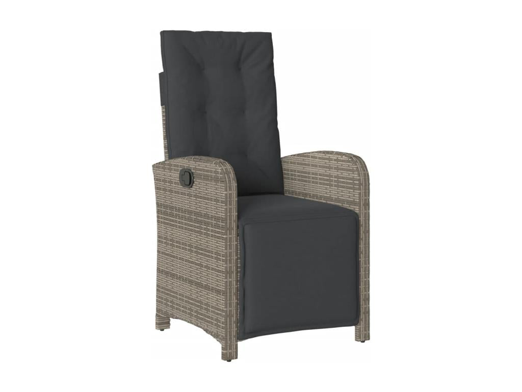 Ensemble à manger de jardin 5 pièces coussins gris résine tressée YQBI81468