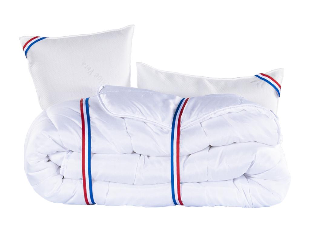 Matelas 160x200 cm 30 cm mémoire de forme ferme 2 oreillers couette QRMW38695