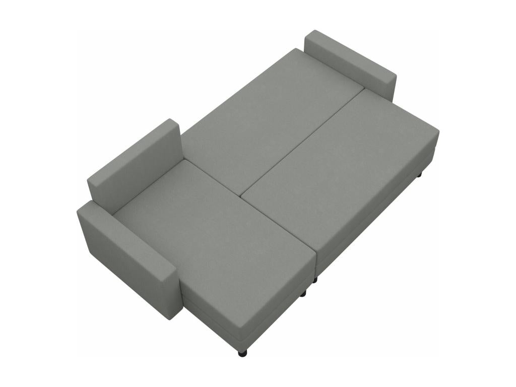 Canapé d'angle Lysvia 100 Gris Fonction de couchage Boîte de literie 238x123x77cm KGYJ50605