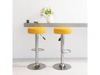 Tabourets de bar lot de 2 jaune moutarde tissu MRSI13778