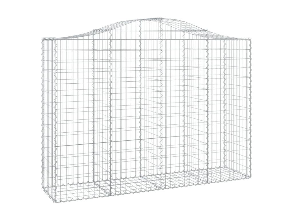 Paniers à gabions arqués 2 pcs 200x50x140-160 Fer galvanisé UGMD13154