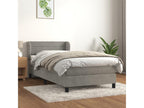 Lit à sommier tapissier et matelas Gris clair 90x200 cm Velours BXAP43029