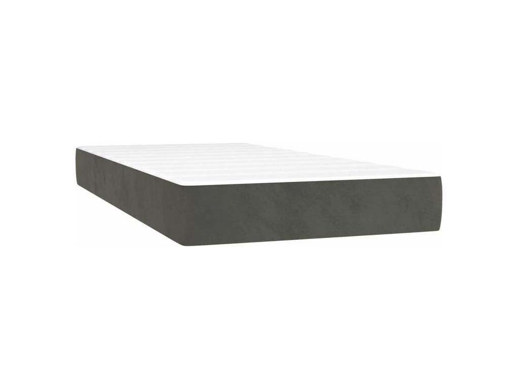Sommier à Lysvia de lit et matelas Gris foncé 90x200 Velours MQAF17502
