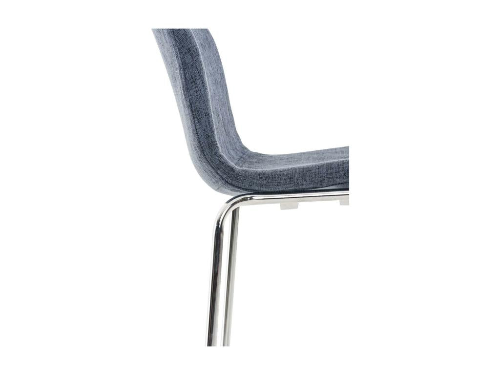 Lot de 2 Tabouret de bar - Tissu / Métal - Bleu - Hover XTDY89846