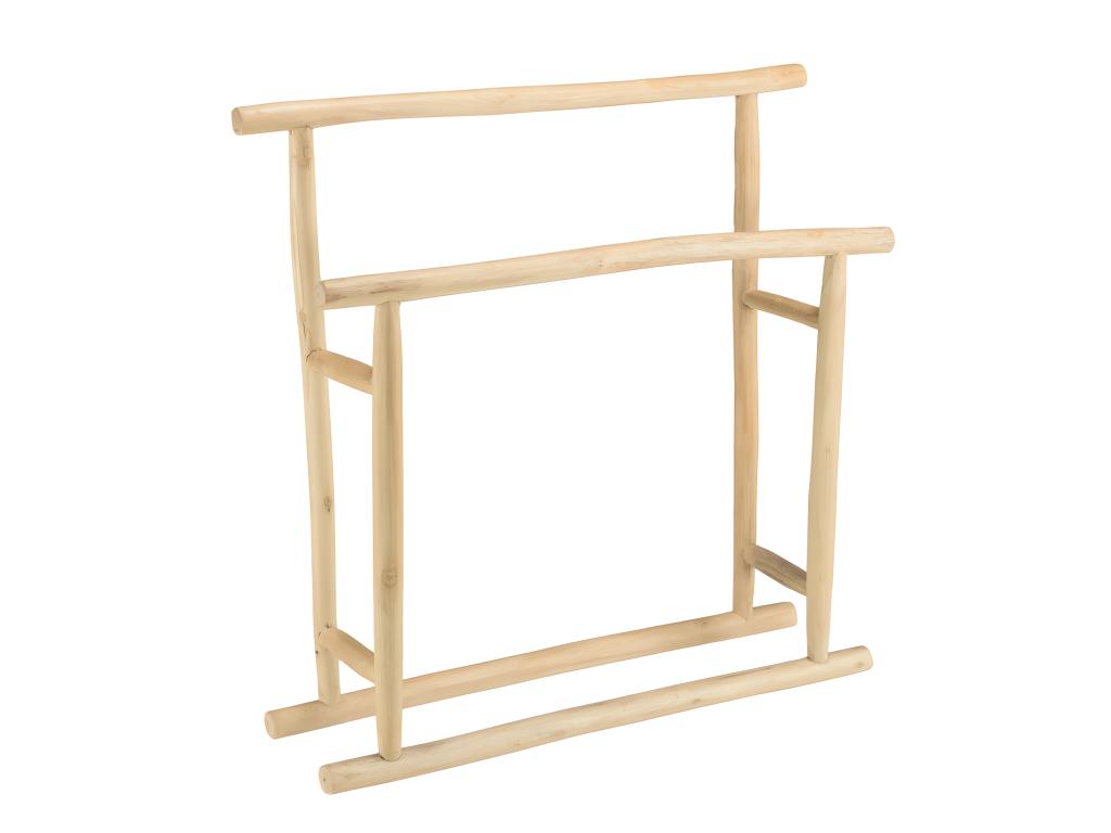 Elariva - Porte-serviettes double portant en teck naturel YFWI61287