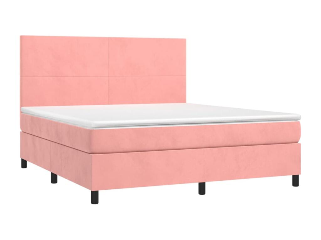 Sommier à Lysvia de lit et matelas LED Rose 180x200 cm Velours DZVP20764