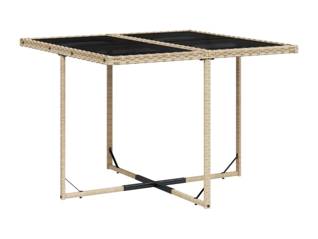 Ensemble à manger de jardin et coussins 9 pièces beige Poly rotin GUOD74923