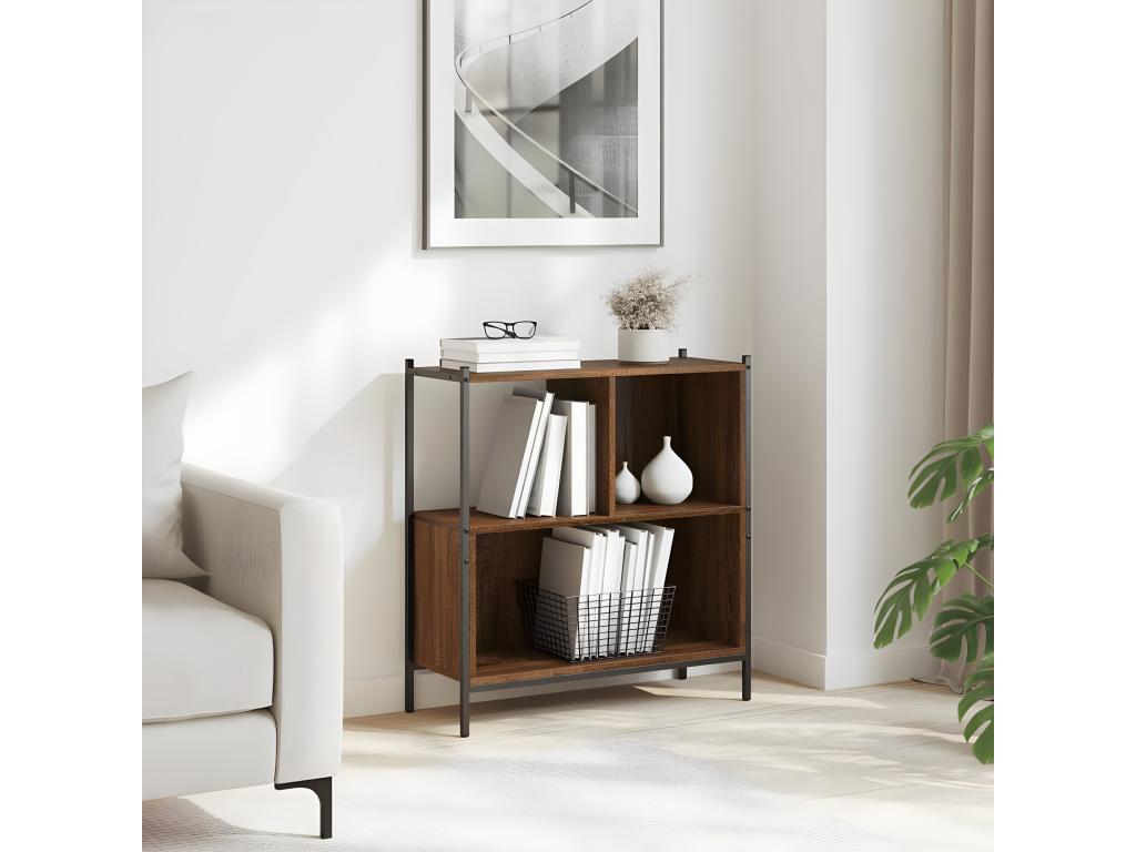 Bibliothèque chêne marron 72x28x77.5 cm bois d'ingénierie KKBD85614