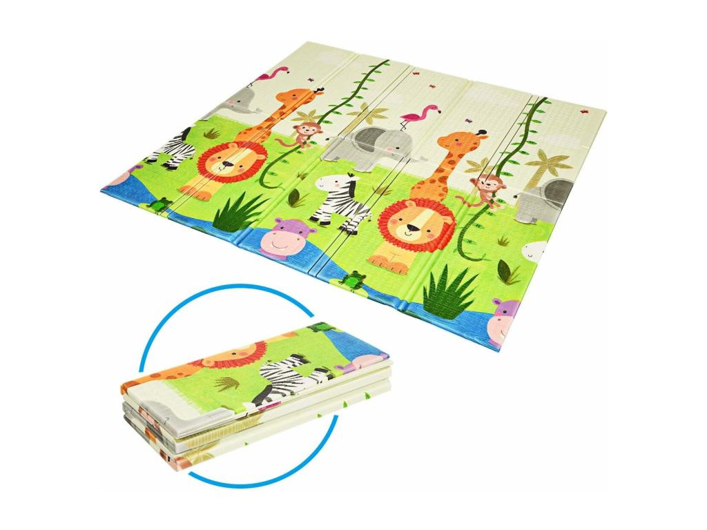 Tapis de jeu pour bébé pliable 200x180x1.4cm avec image licorne en mousse xpe non toxique XSHR13246
