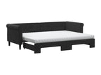 Lit de jour avec lit gigogne et matelas noir 80x200 cm velours YTSN02547