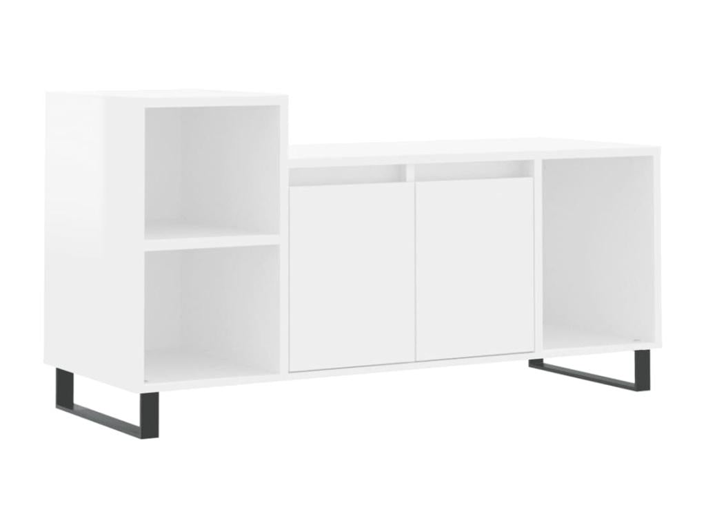 Meuble TV Blanc brillant 100x35x55 cm Bois d'ingénierie NDNQ07256