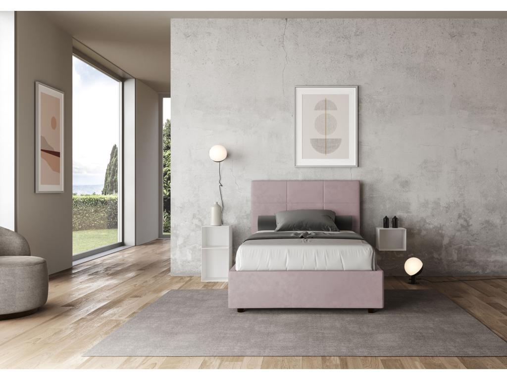 Lit 1 place et demi avec sommier rembourré 120x190 microfibre Elariva OAIX22429