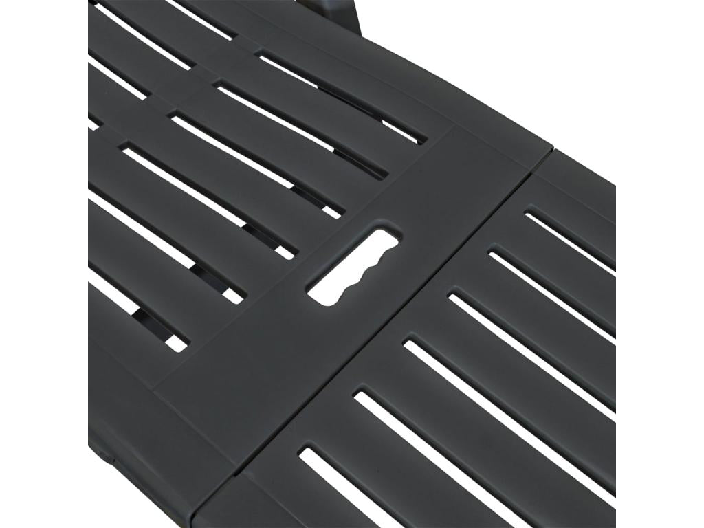 Chaise longue avec repose-pied Plastique Anthracite DIER79815