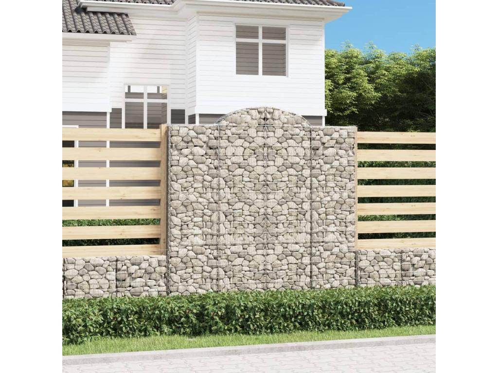 Paniers à gabions arqués 4 pcs 200x50x200-220 Fer galvanisé YYAW33894