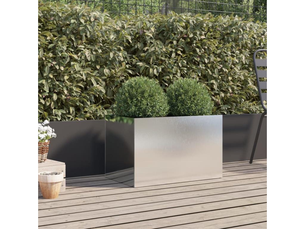 Jardinière argenté 62x40x39 cm acier inoxydable ESQE19120