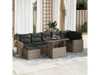 Salon de jardin 8 pcs avec coussins gris résine tressée BCZO05164