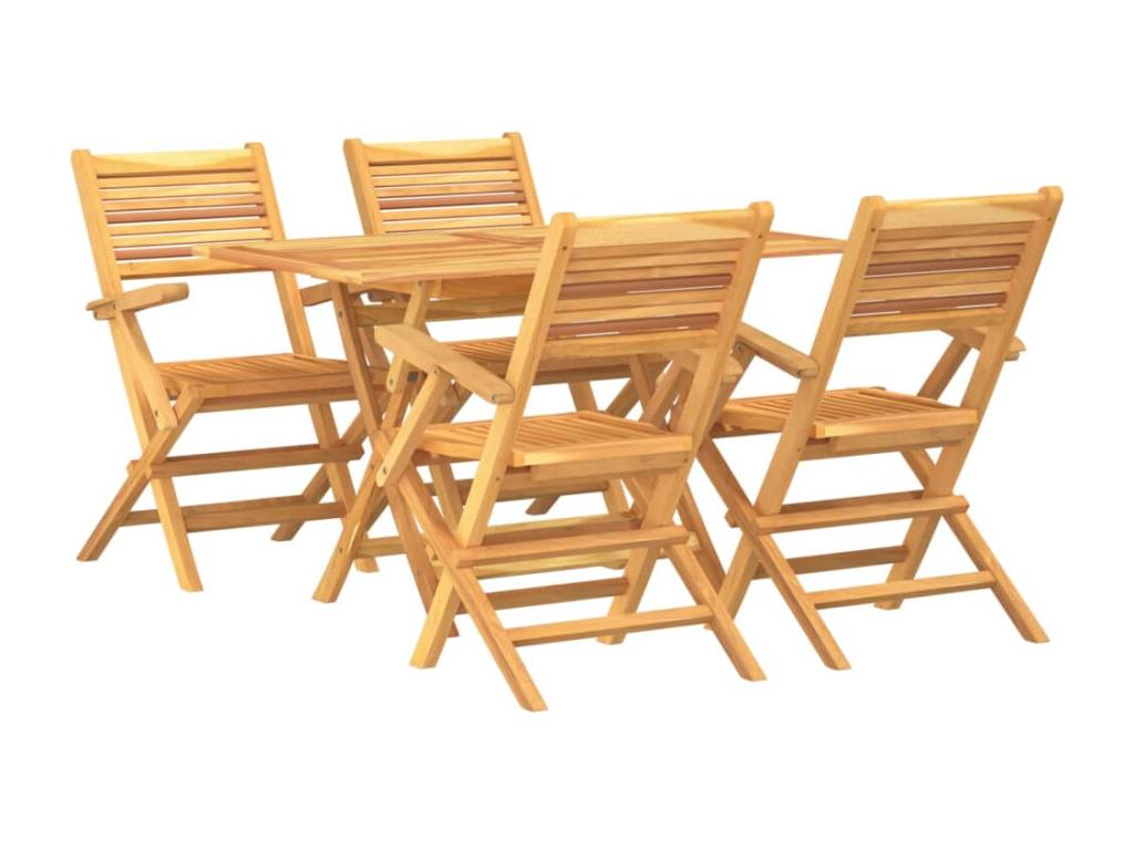 Ensemble à manger de jardin 5 pcs Bois de teck massif PFFZ56092