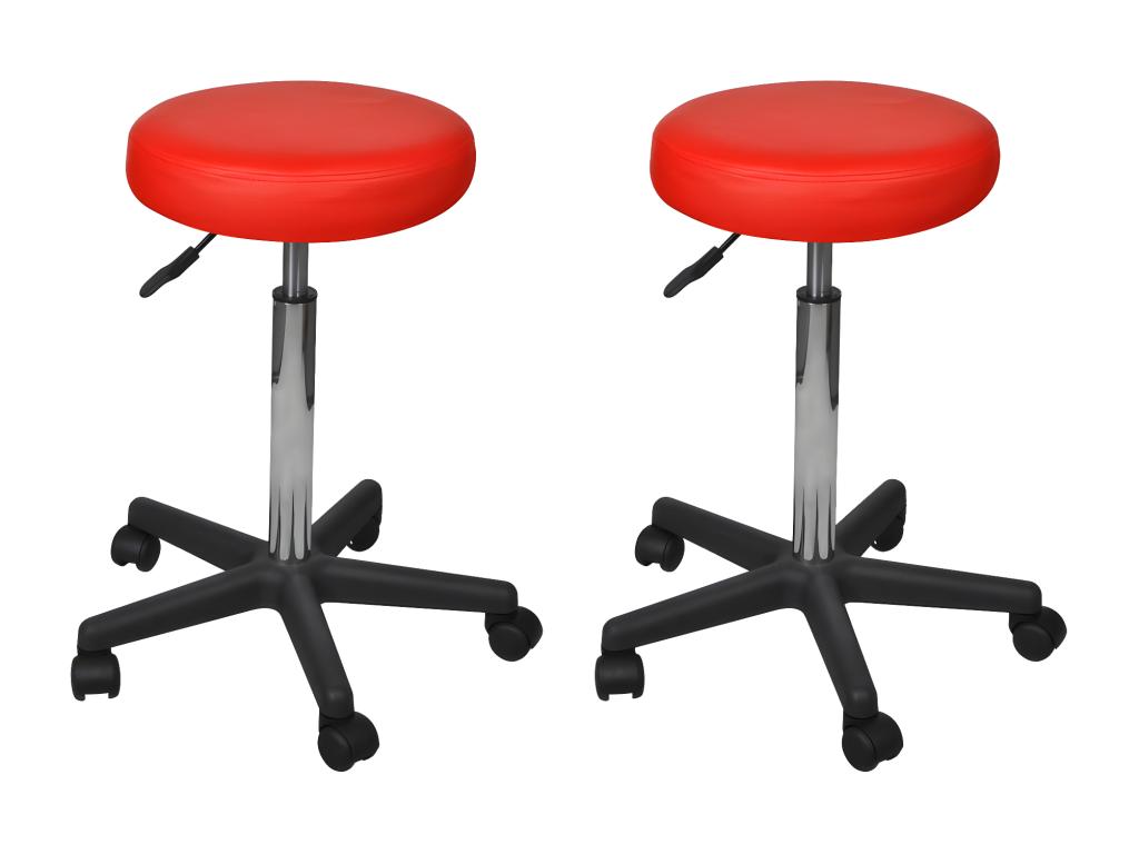 Tabourets de bureau 2 pièces Rouge 35,5x84 cm Similicuir CRJX91954