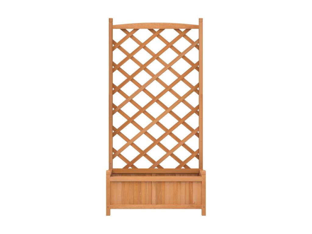 Jardinière avec treillis marron bois massif de sapin DPHI63434