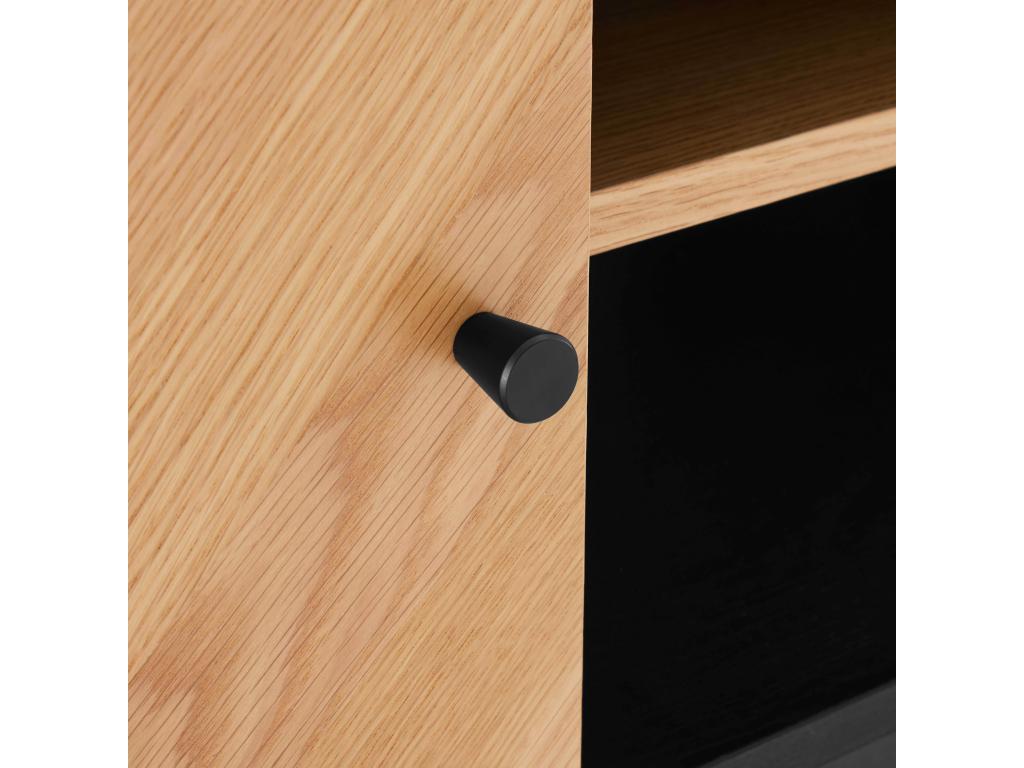 Meuble TV en panneaux de particules plaqué chêne mélaminé 160 cm VIXU38089