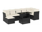 Salon de jardin 8 pcs avec coussins noir résine tressée KCVA29048