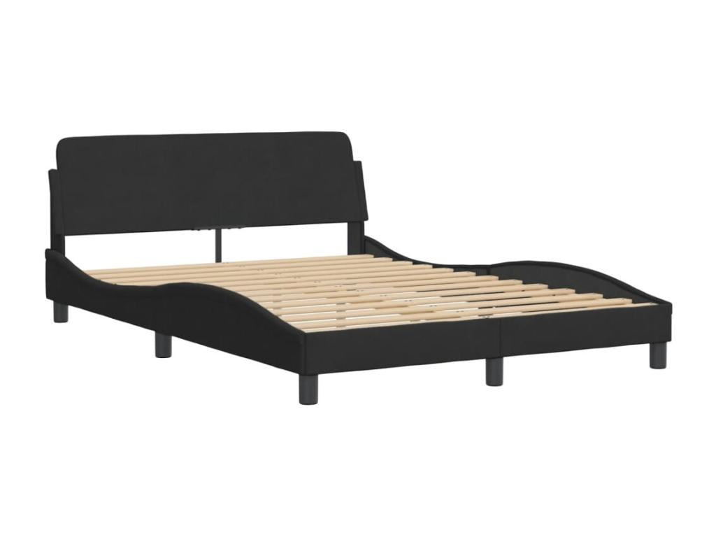 Lit avec matelas noir 140x190 cm velours JPLY67599