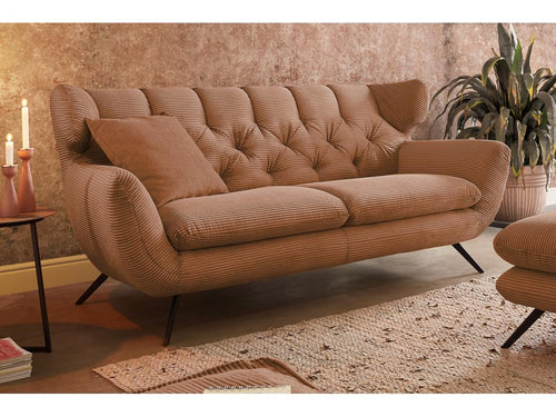 Canapé - marron velours côtelé - CHARME BLAP53307