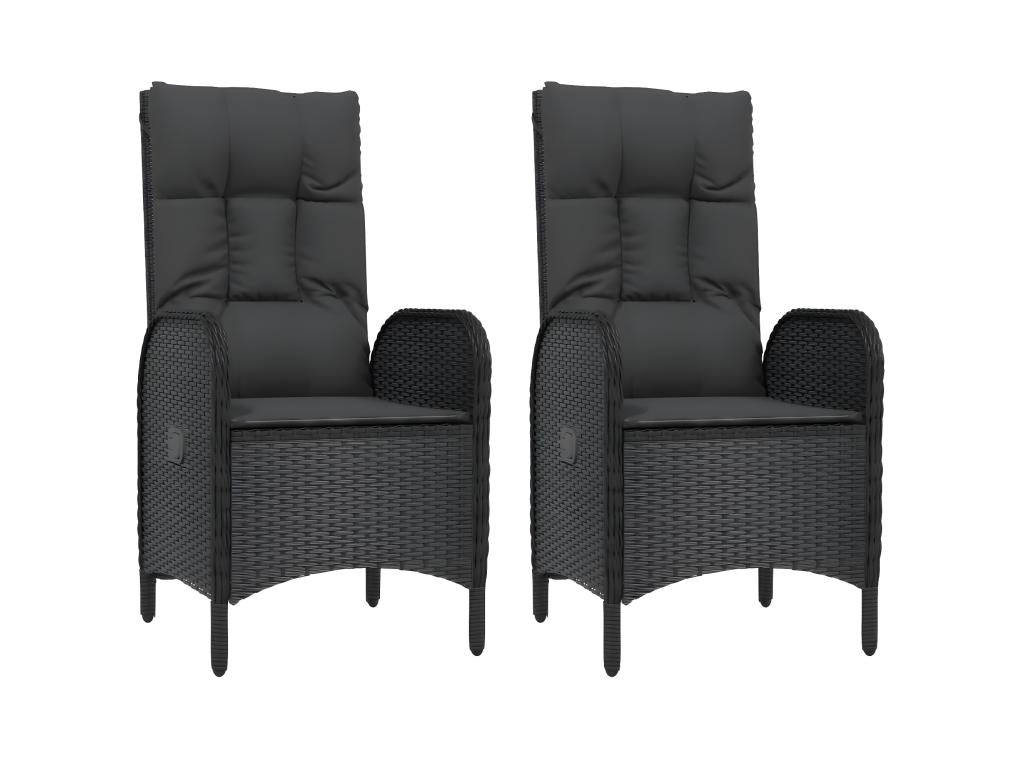 Chaises d'extérieur lot de 2 Résine tressée Noir LDCQ75410