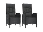 Chaises d'extérieur lot de 2 Résine tressée Noir LDCQ75410