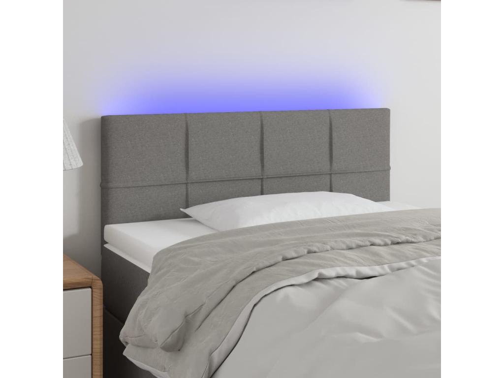 Tête de lit à LED Gris foncé 100x5x78/88 cm Tissu OJEN21462
