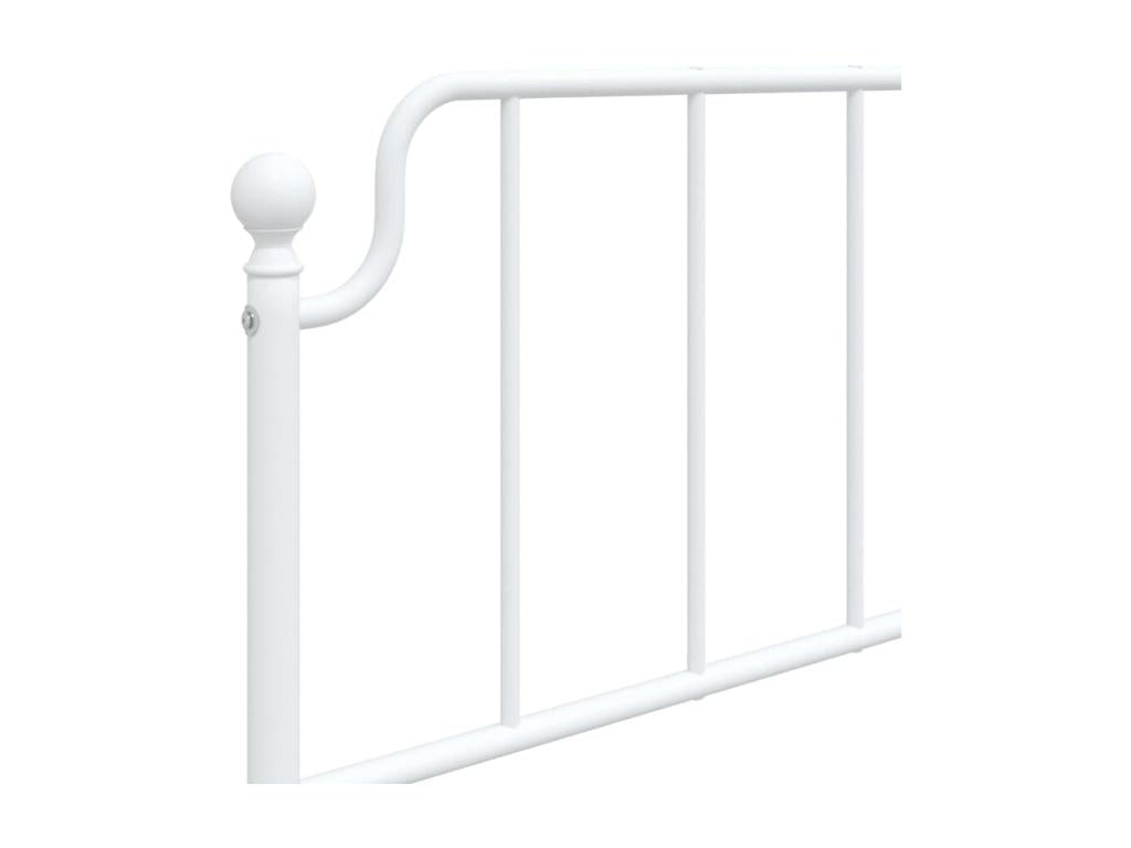 Cadre de lit métal sans matelas avec pied de lit blanc 75x190cm UXDP23322