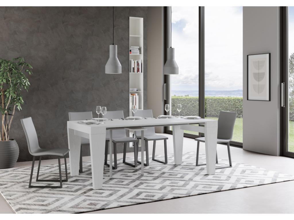 Console extensible 90x40/196 cm Lysvia Small Frêne Blanc KOLO86922