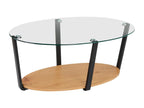 Lysvia - Table basse en verre / chêne PLGG63430