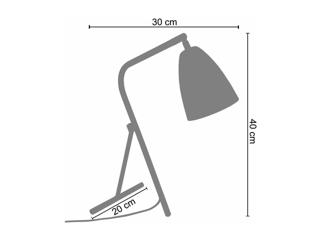 Lampe de bureau bipied métal bleu doré 40 cm. QSSJ00496