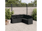 Salon de jardin 5 pcs avec coussins noir résine tressée DDUR62280