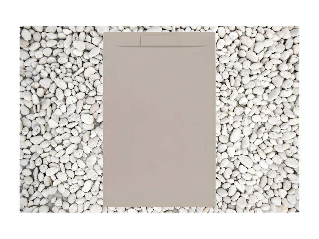 Receveur de Douche 75x95 cm Lysvia RAL 1001 Ligne Lysvia PLUS En Résine et Poudre de Marbre Avec Grille Latérale EN RÉSINE DE MARBRE BVAF94507