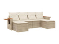 Salon de jardin avec coussins 6 pcs beige résine tressée HVKM95994