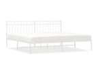 Cadre de lit métal avec tête de lit blanc 200x200 cm XSXY80566